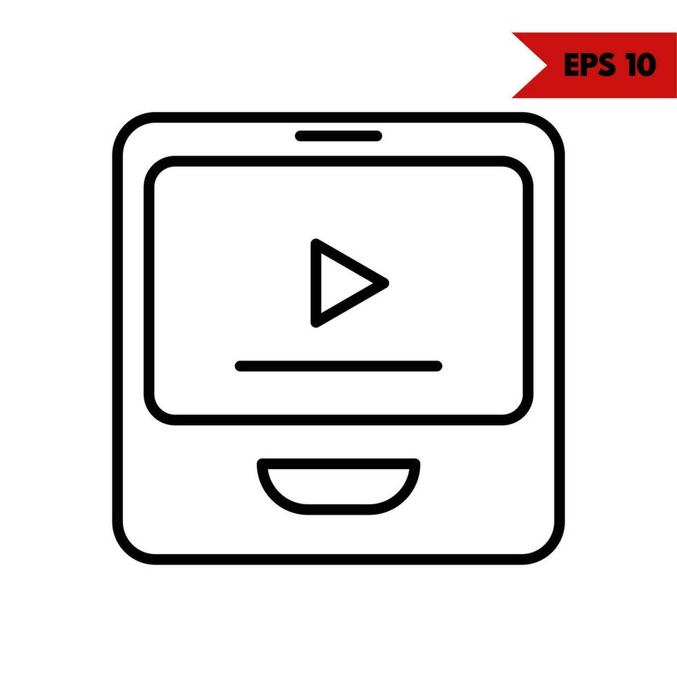 Illustration of video player line icon vector