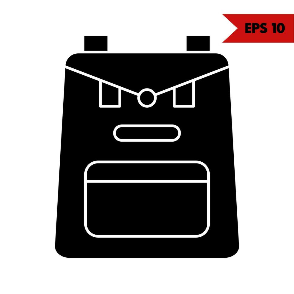 Illustration of bag glyph icon vector