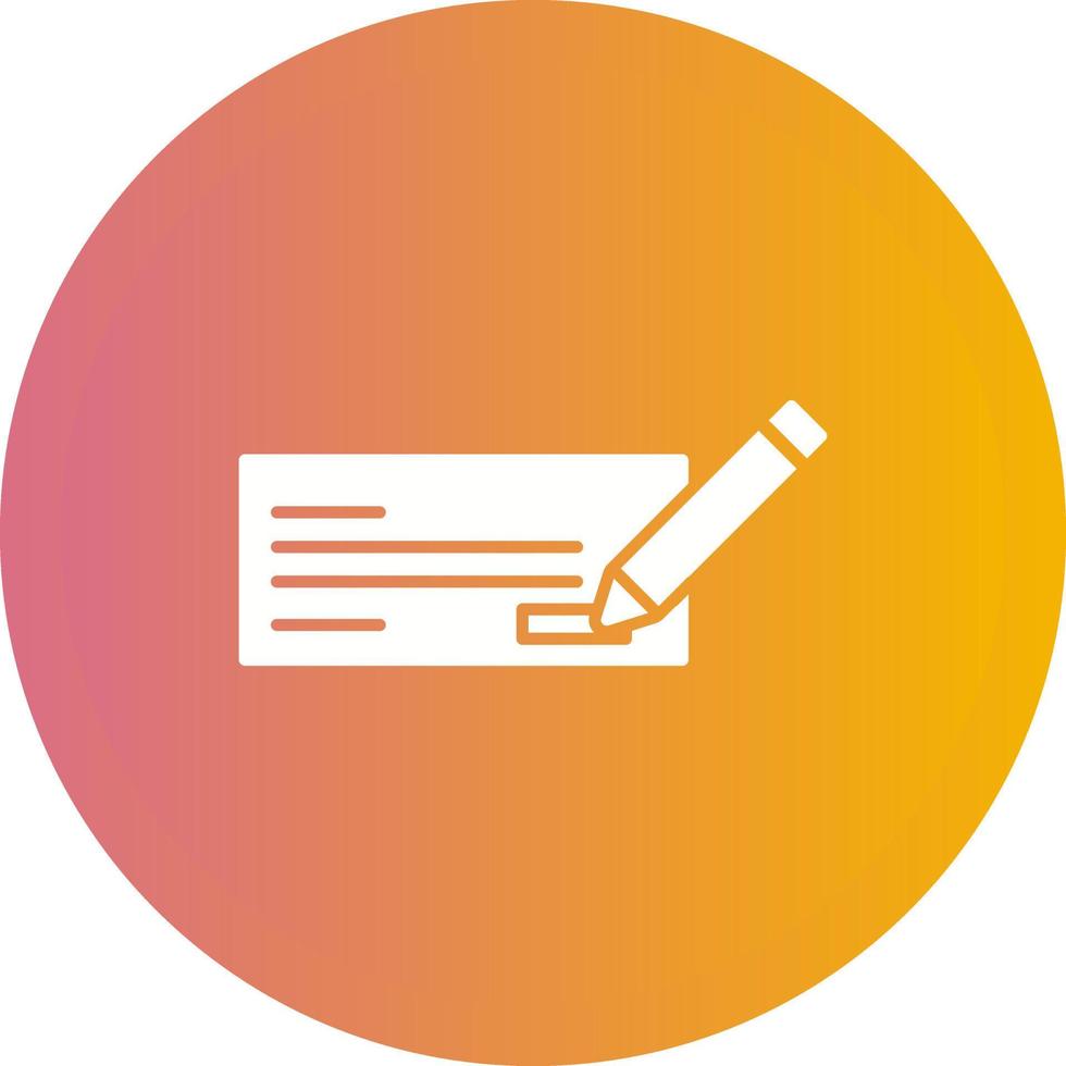 Write Cheque Vector Icon