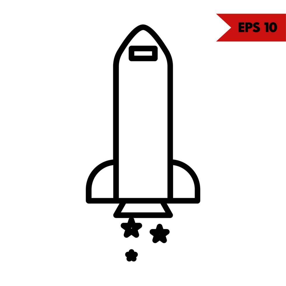 Illustration of rocket line icon vector