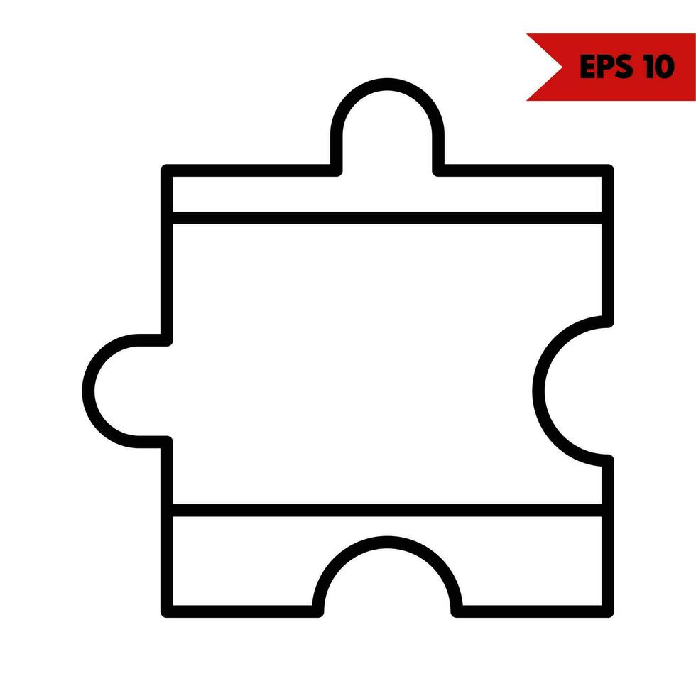 Illustration of puzzle line icon vector