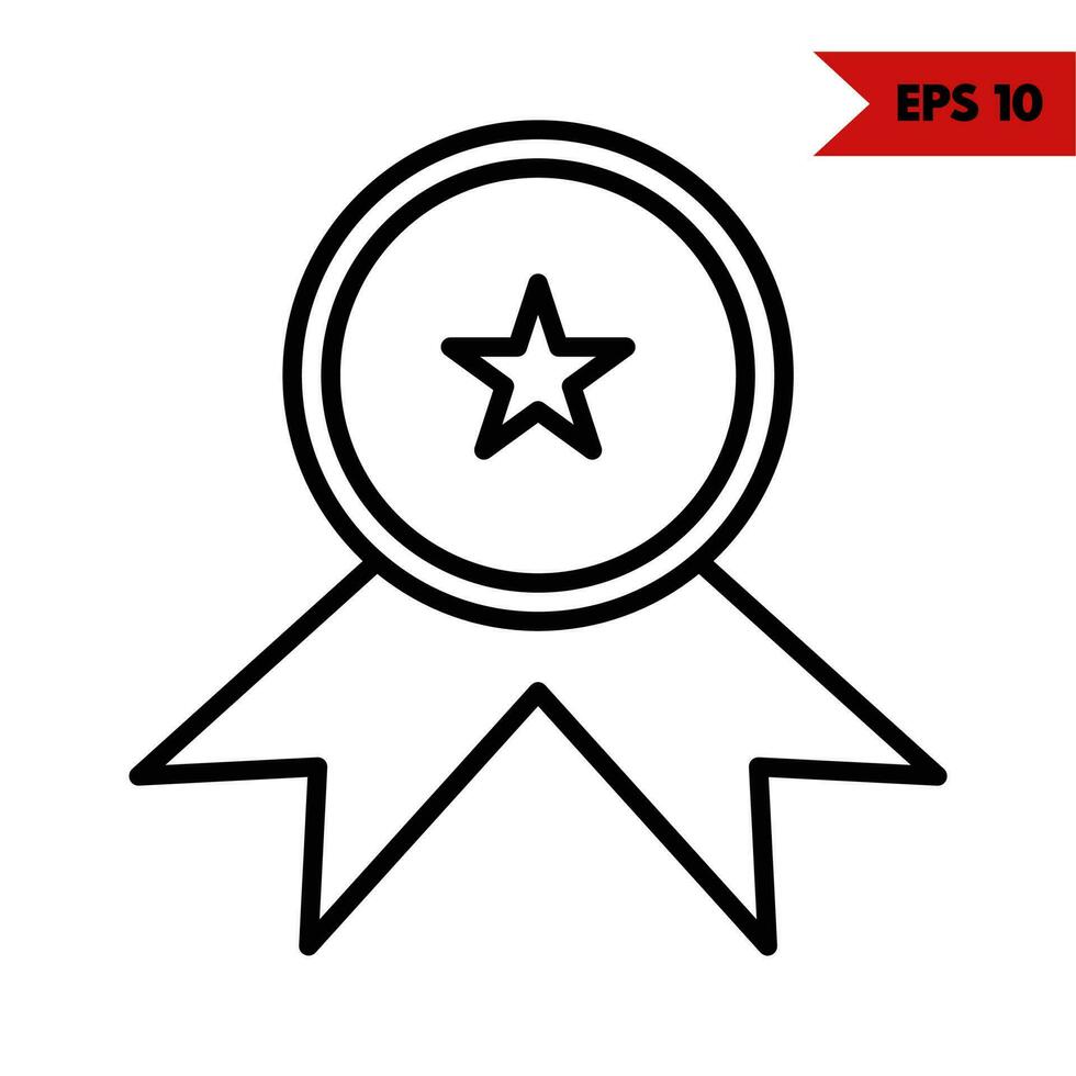 Illustration of rank badge line icon vector