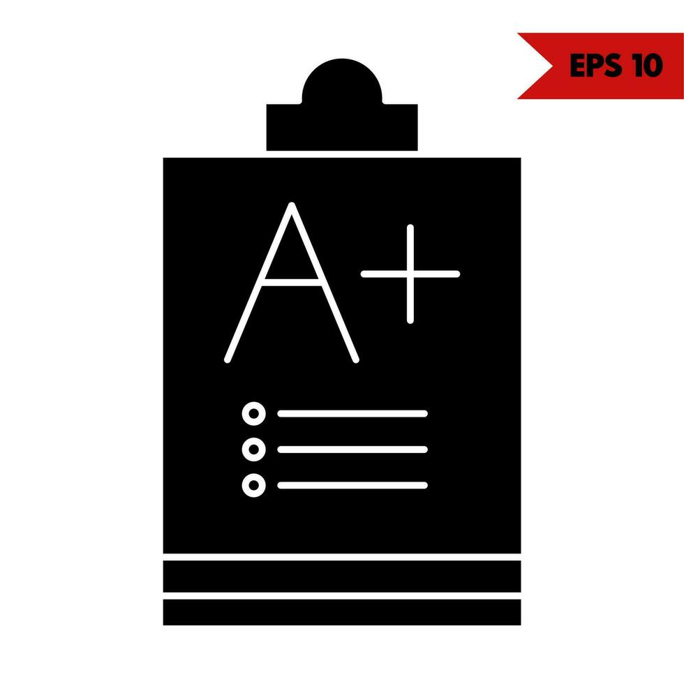 Illustration of exam paper glyph icon vector