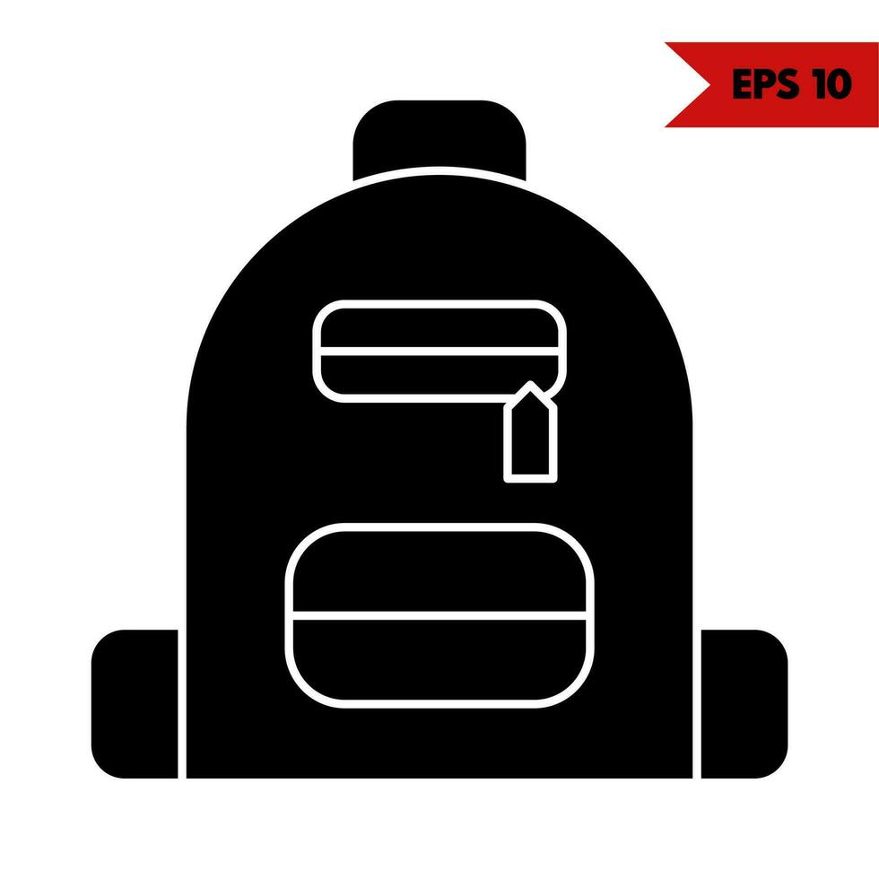 Illustration of bag glyph icon vector
