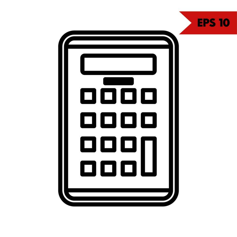 Illustration of calculator line icon vector