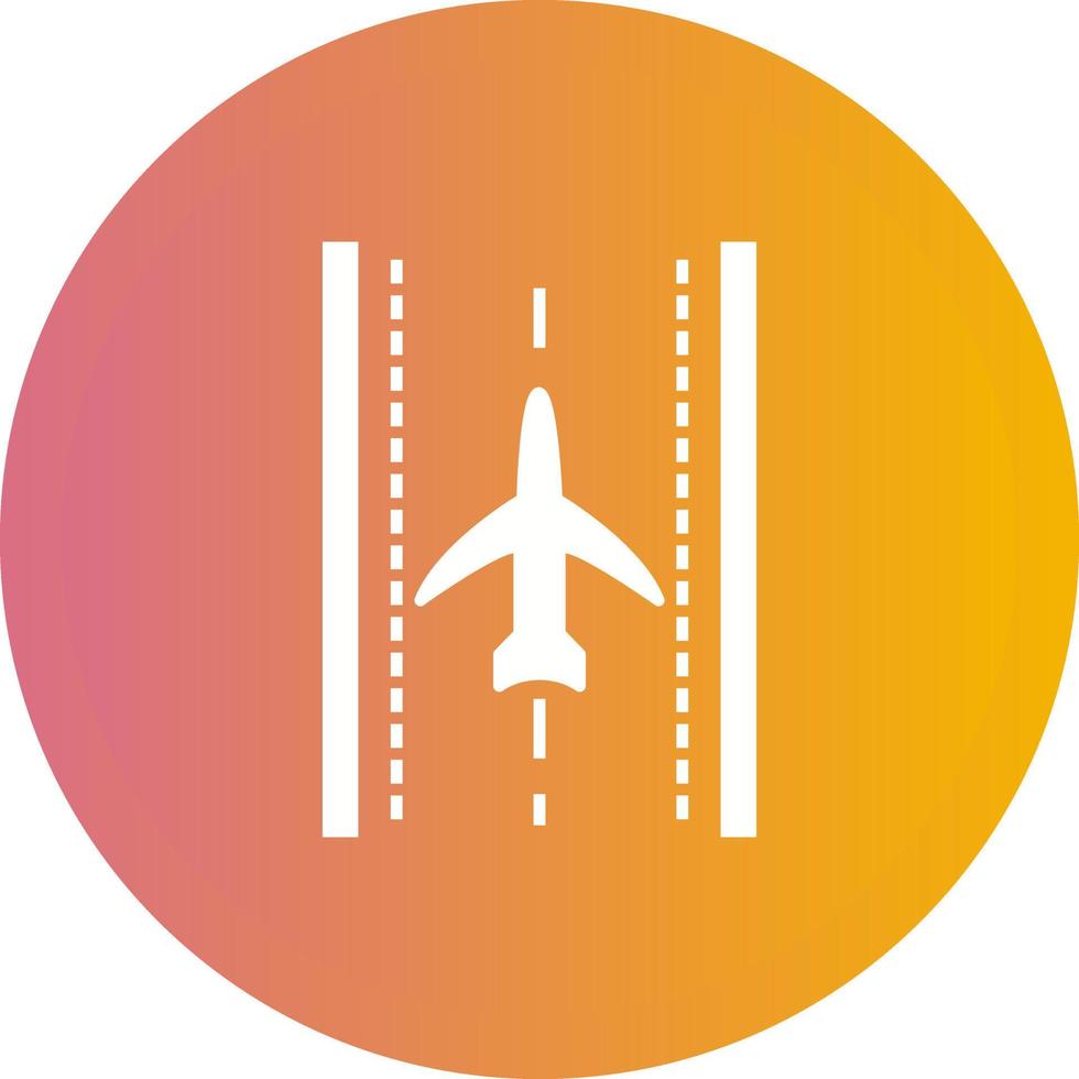 Plane on Runway Vector Icon