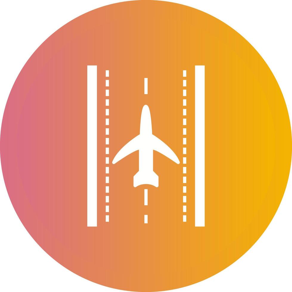 Plane on Runway Vector Icon