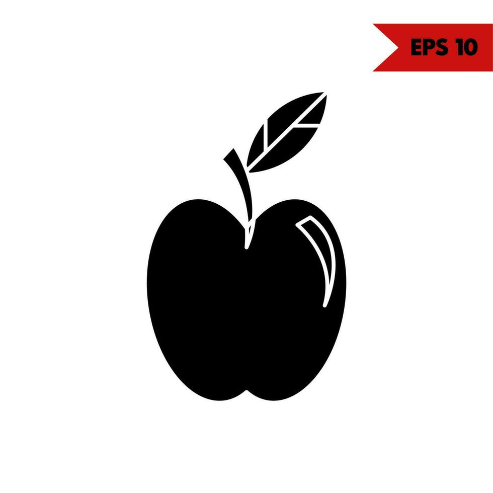 Illustration of apple glyph icon vector