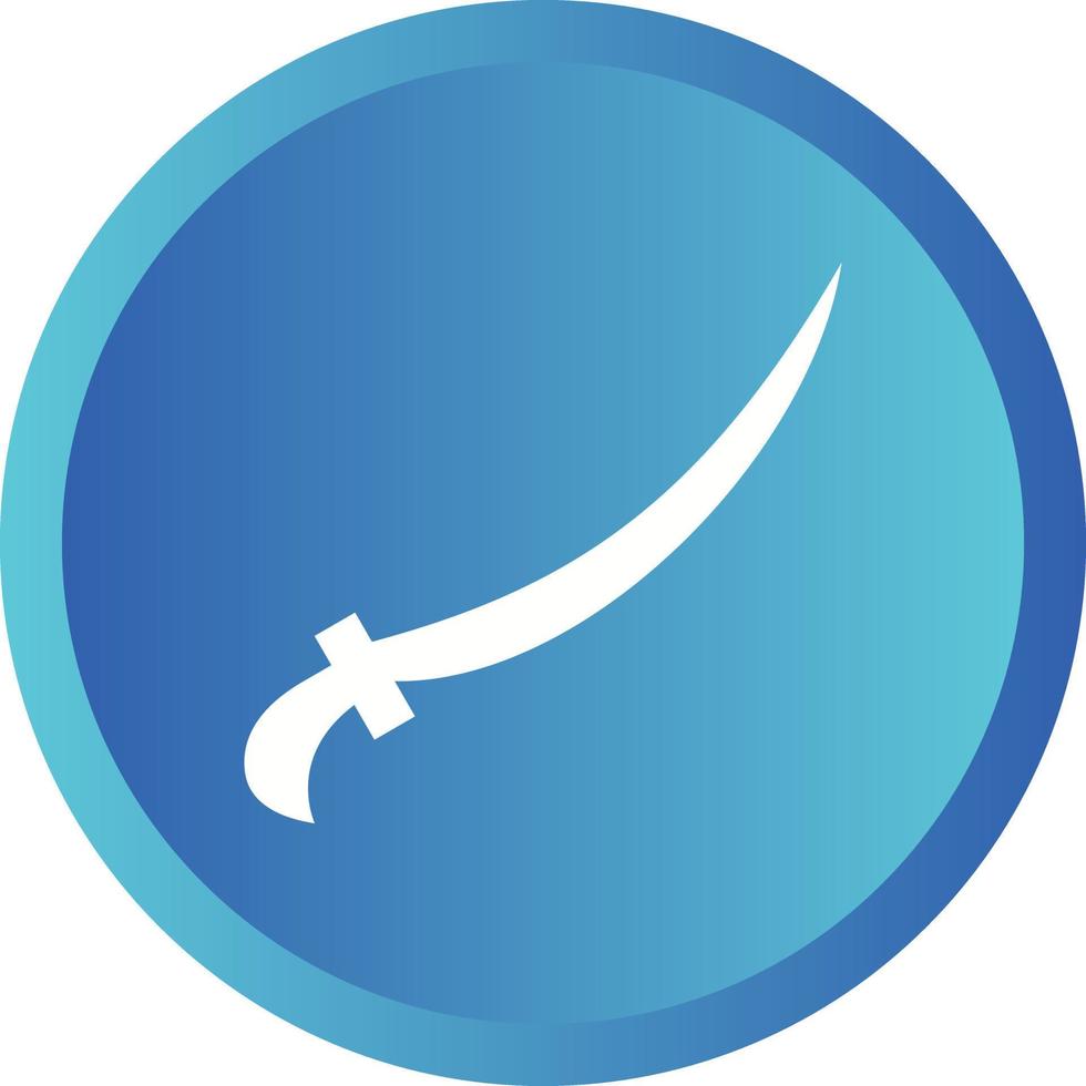 Beautiful Arabic Sword Glyph Vector Icon