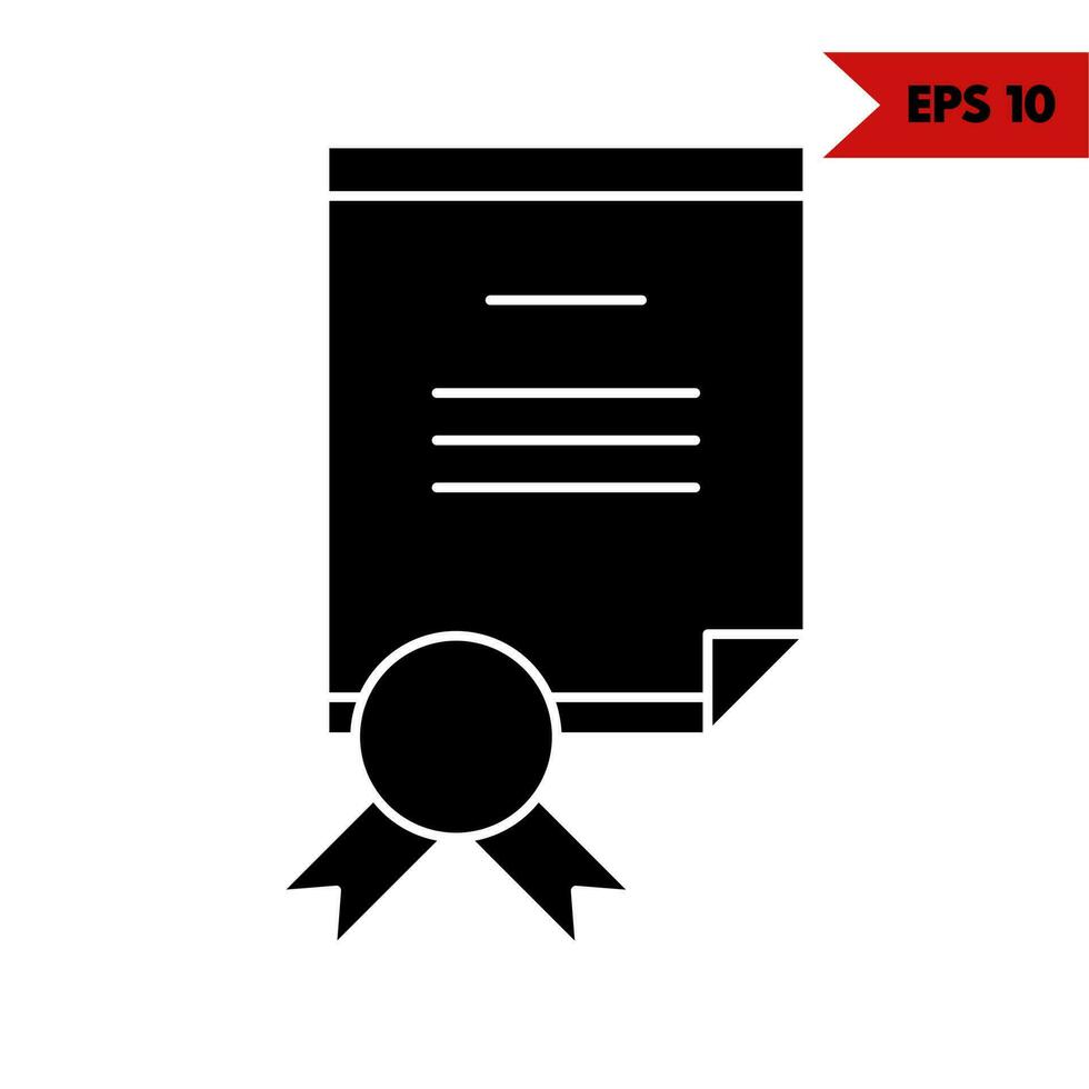 Illustration of certificate glyph icon vector