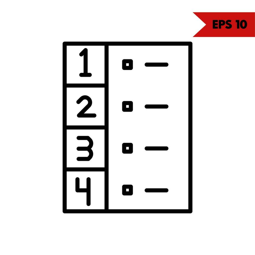 Illustration of note line icon vector