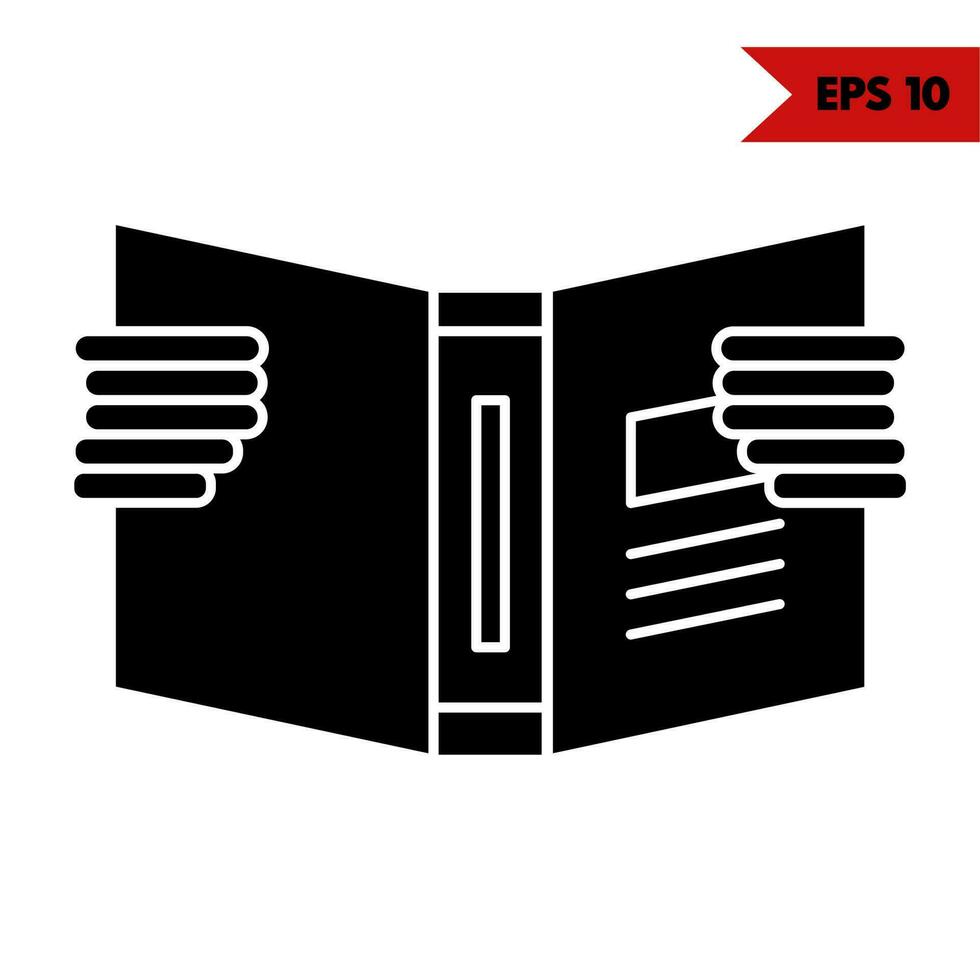 Illustration of book glyph icon vector