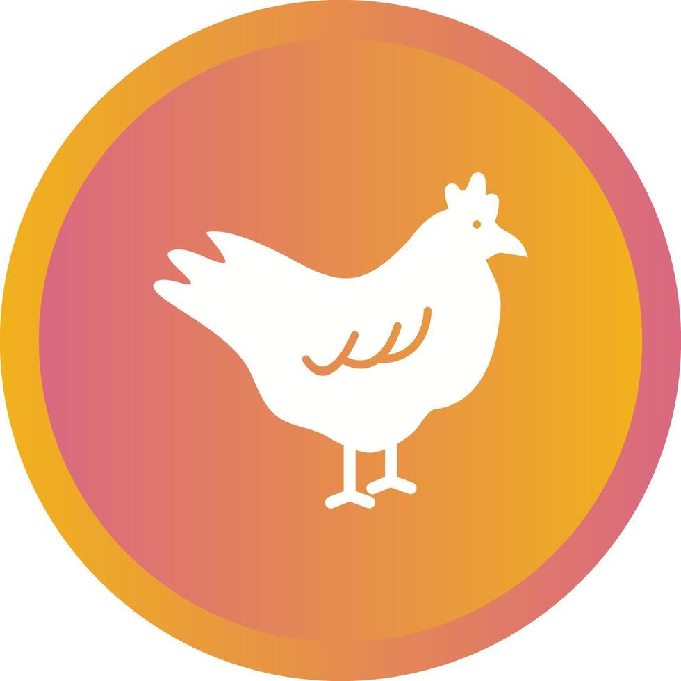 Beautiful Chicken Glyph Vector Icon