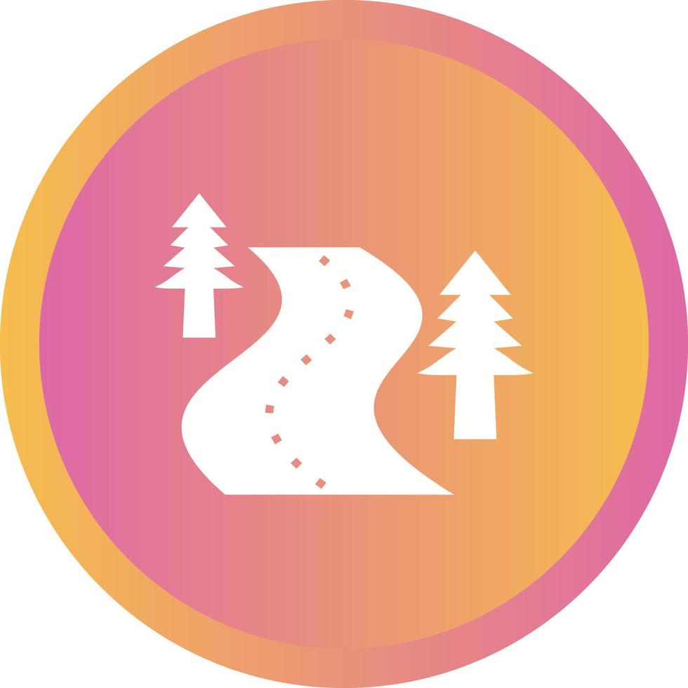 Beautiful Road Glyph Vector Icon