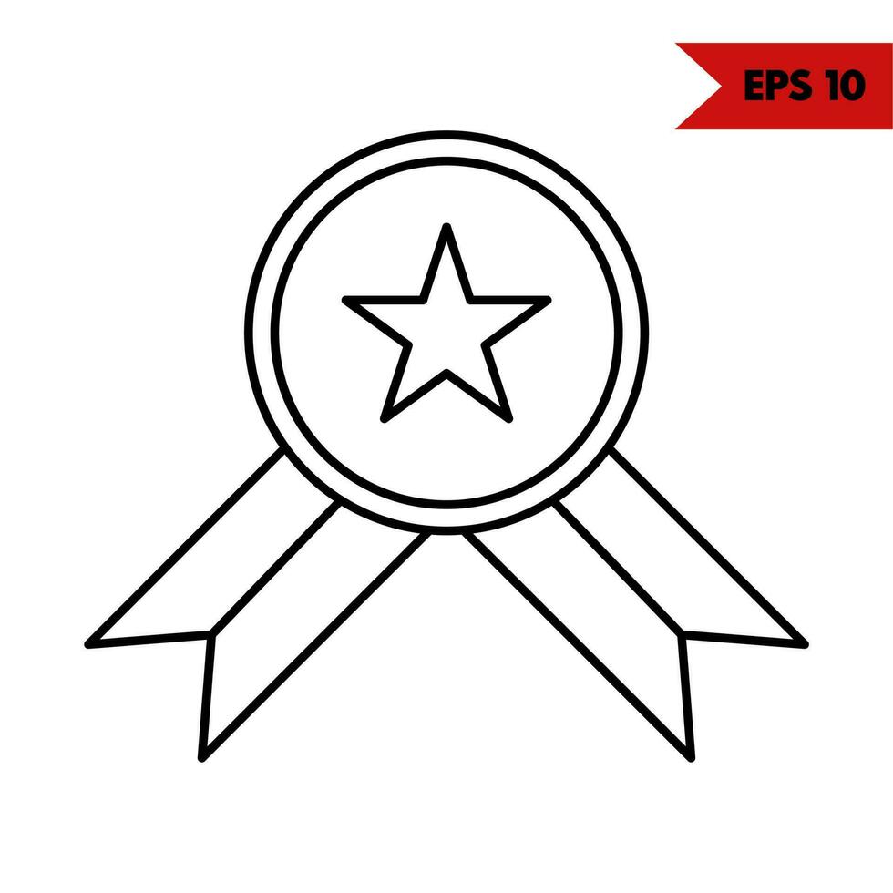 Illustration of rank badge line icon vector