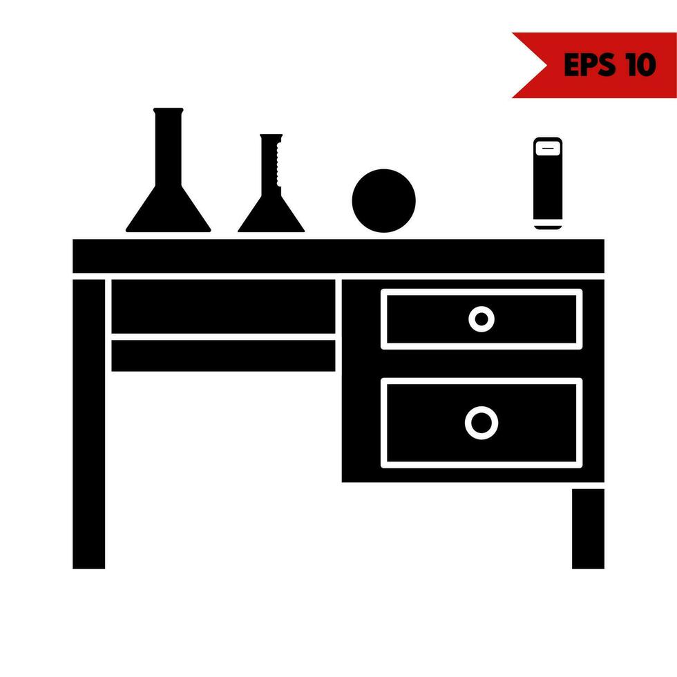 Illustration of laboratory table glyph 16935079 Vector Art at Vecteezy