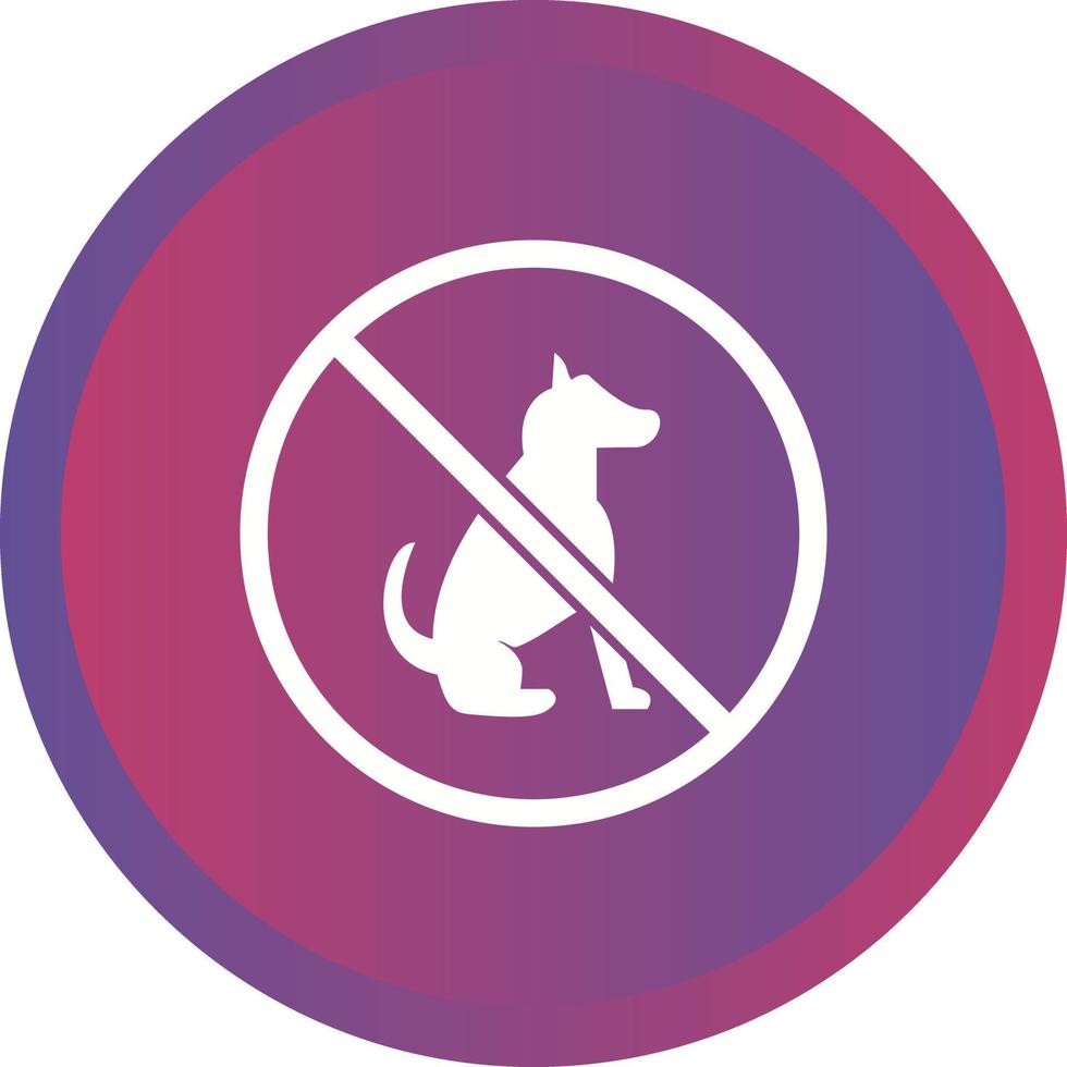 Beautiful No Pet Sign Glyph Vector Icon