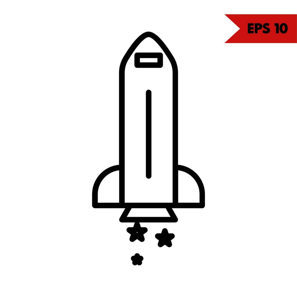 Illustration of rocket line icon vector