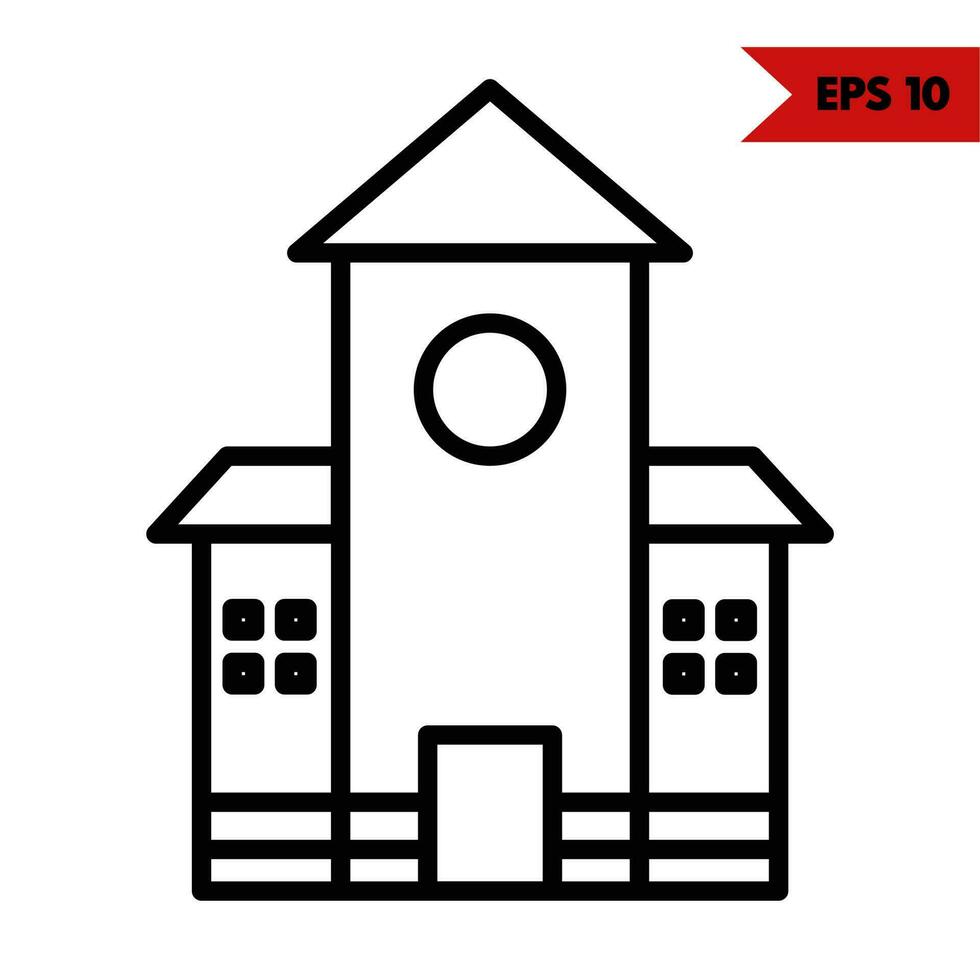 Illustration of school line icon vector