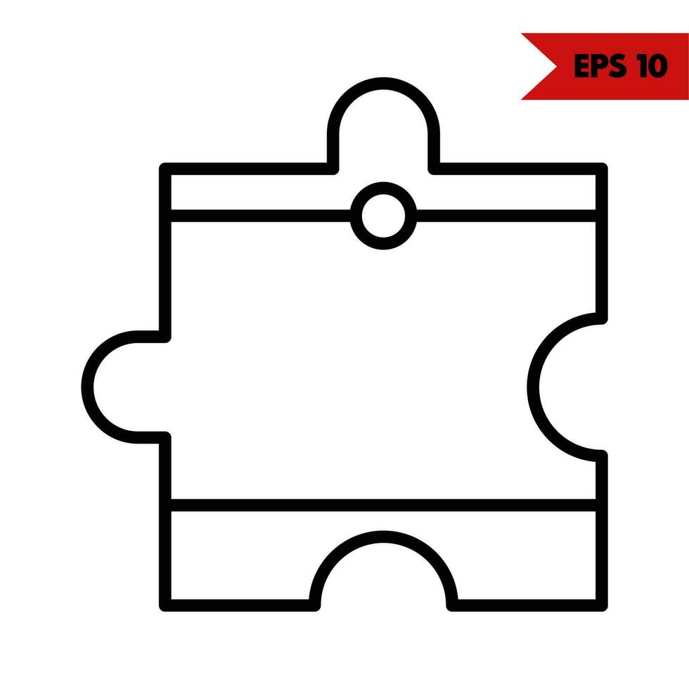 Illustration of puzzle line icon vector