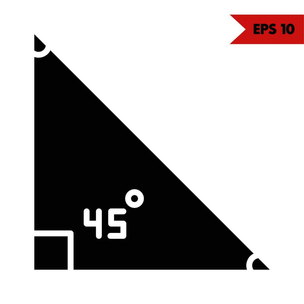 Illustration of right triangle glyph icon vector