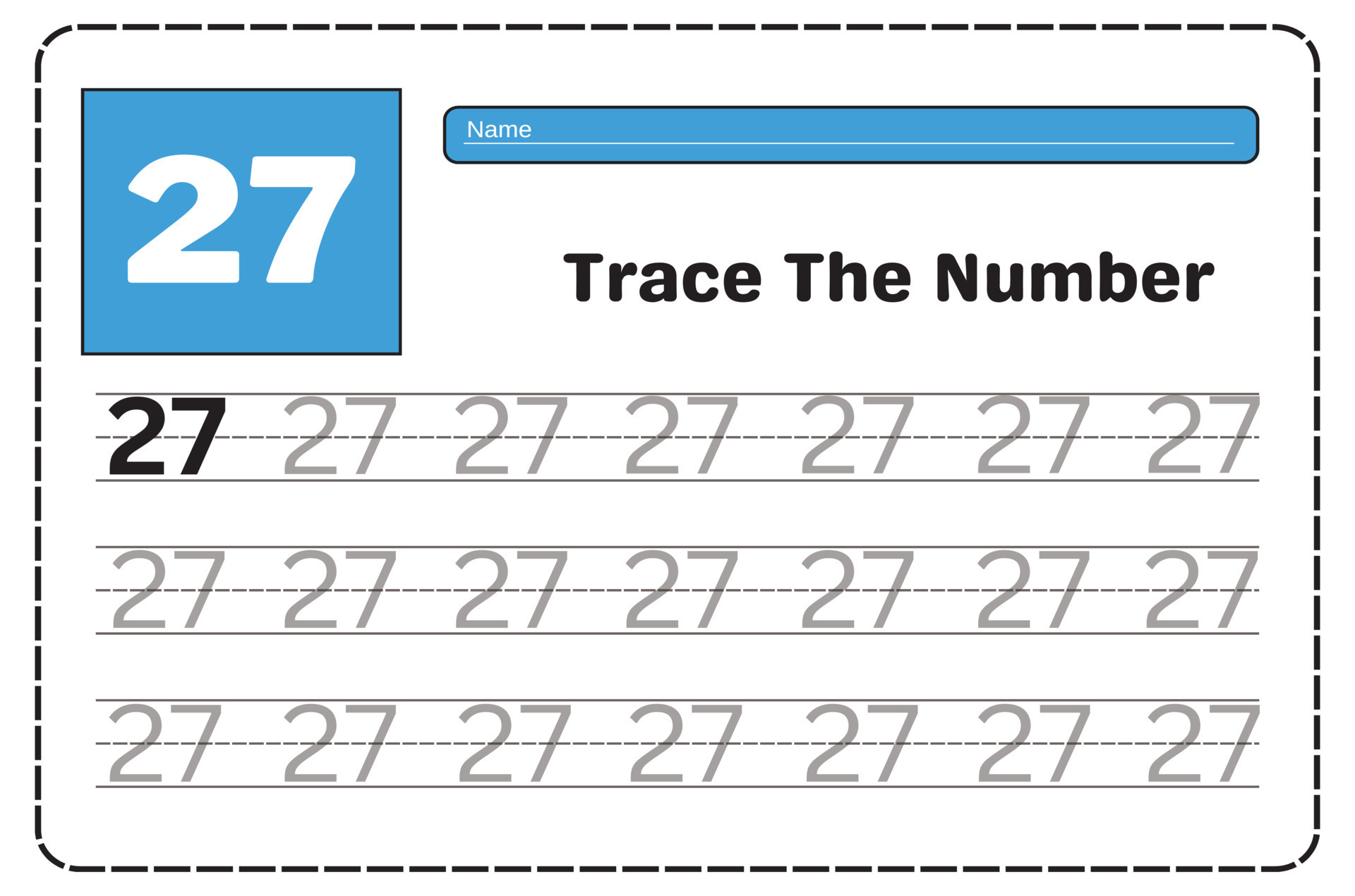 Number 27 Worksheets