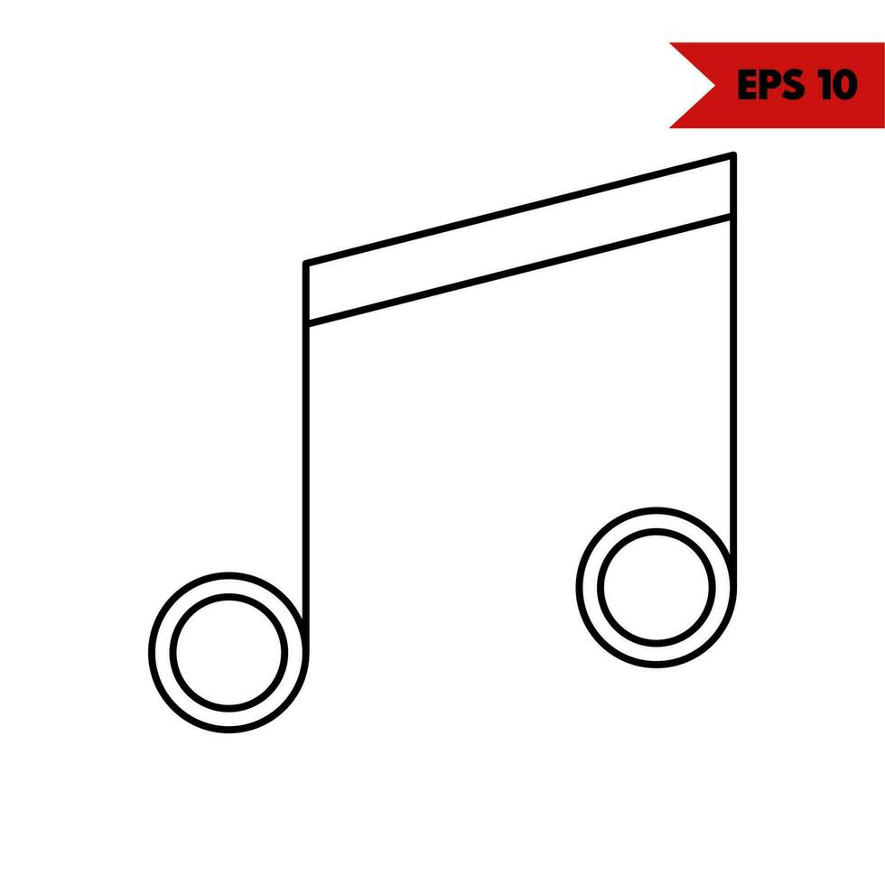 Illustration of music line icon vector
