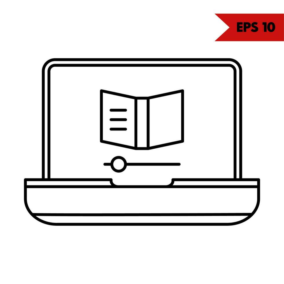 Illustration of laptop line icon vector