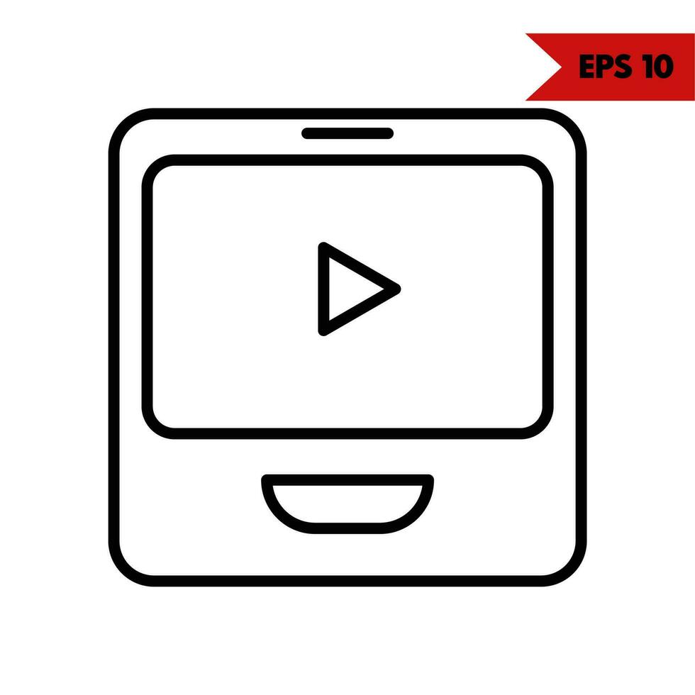 Illustration of video player line icon vector