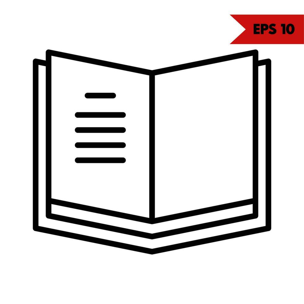 Illustration of book line icon vector