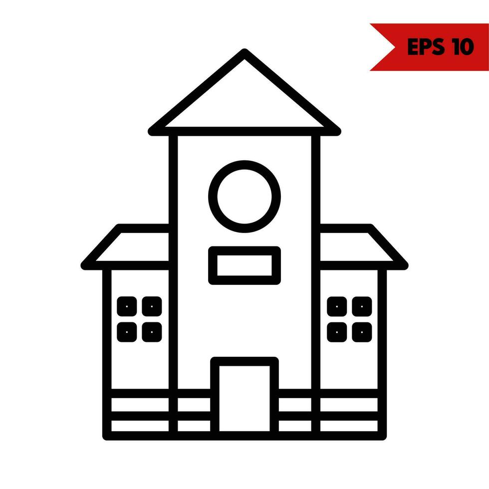 Illustration of school line icon vector