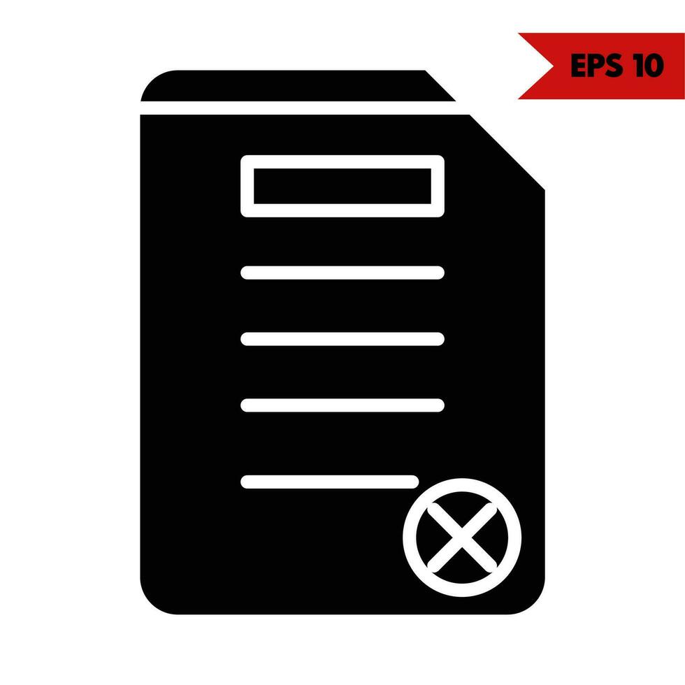 Illustration of exam paper glyph icon vector