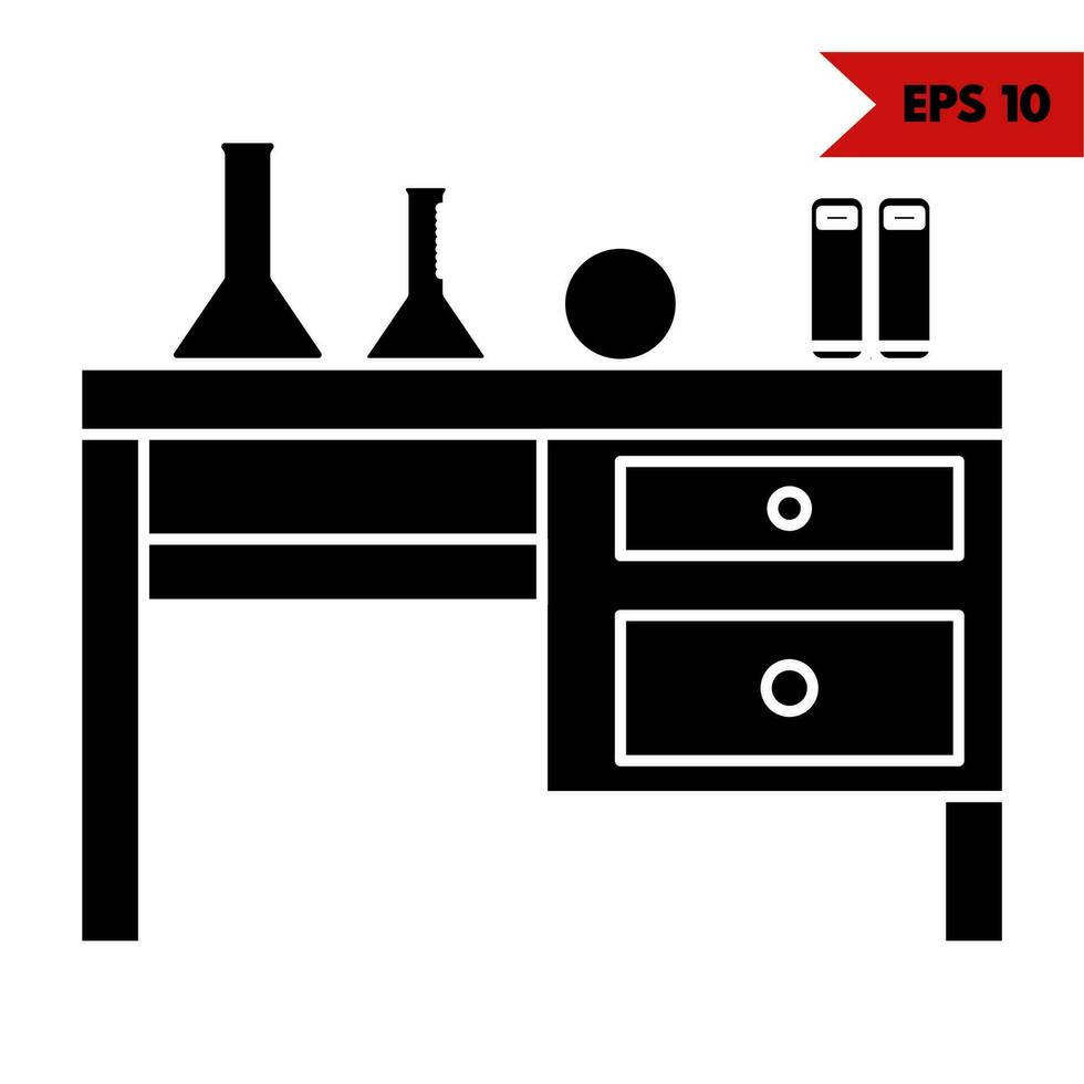 Illustration of laboratory table glyph icon vector