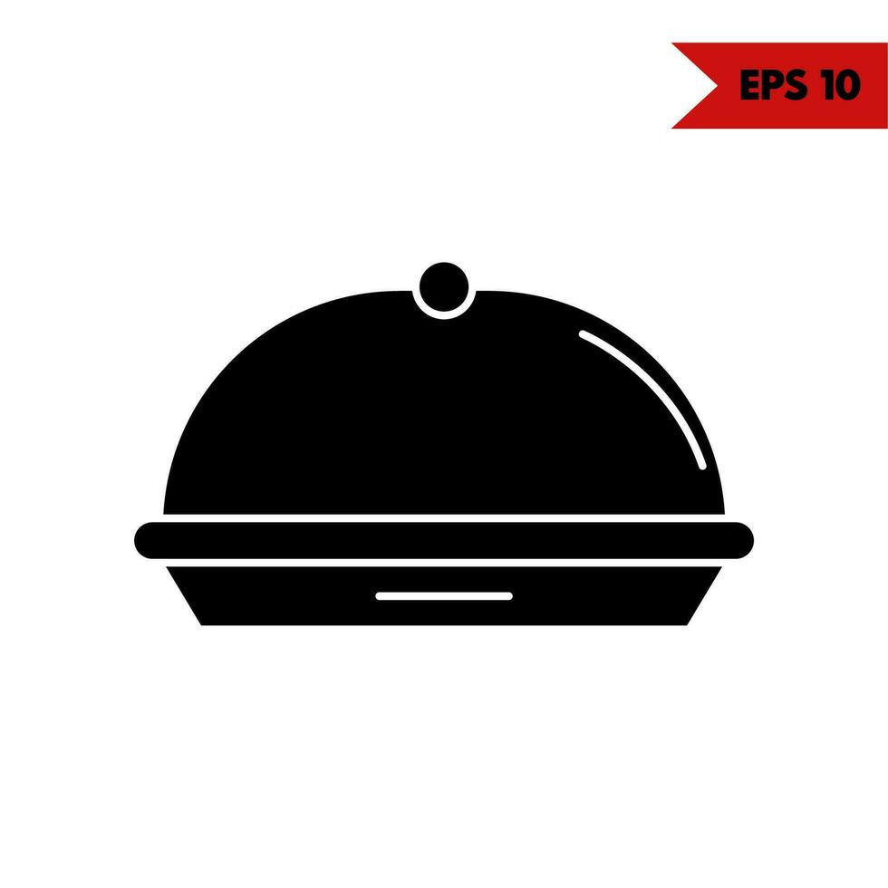 Illustration of food cloche glyph icon vector