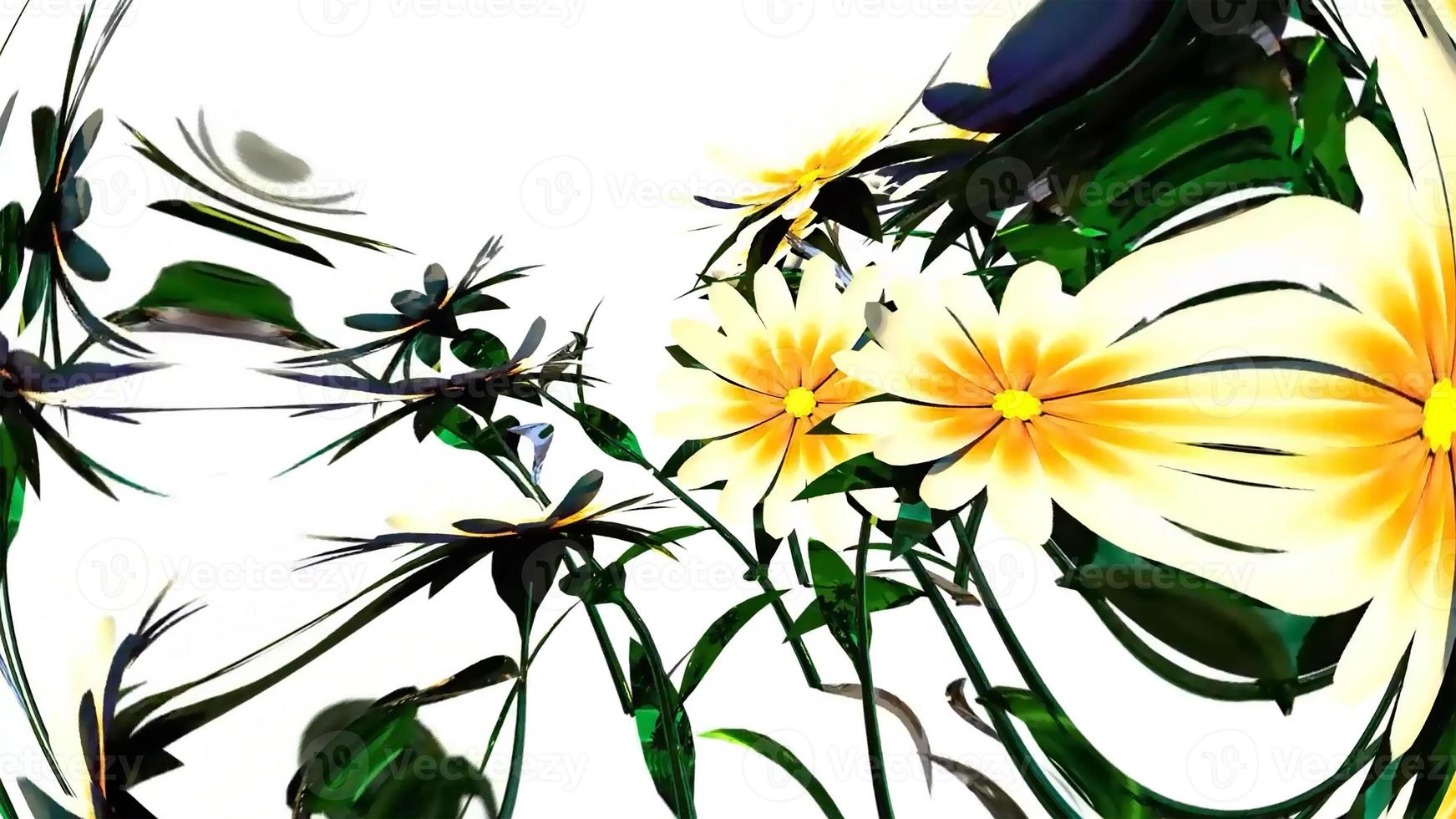 White Flower Botanical 3D Rendering photo