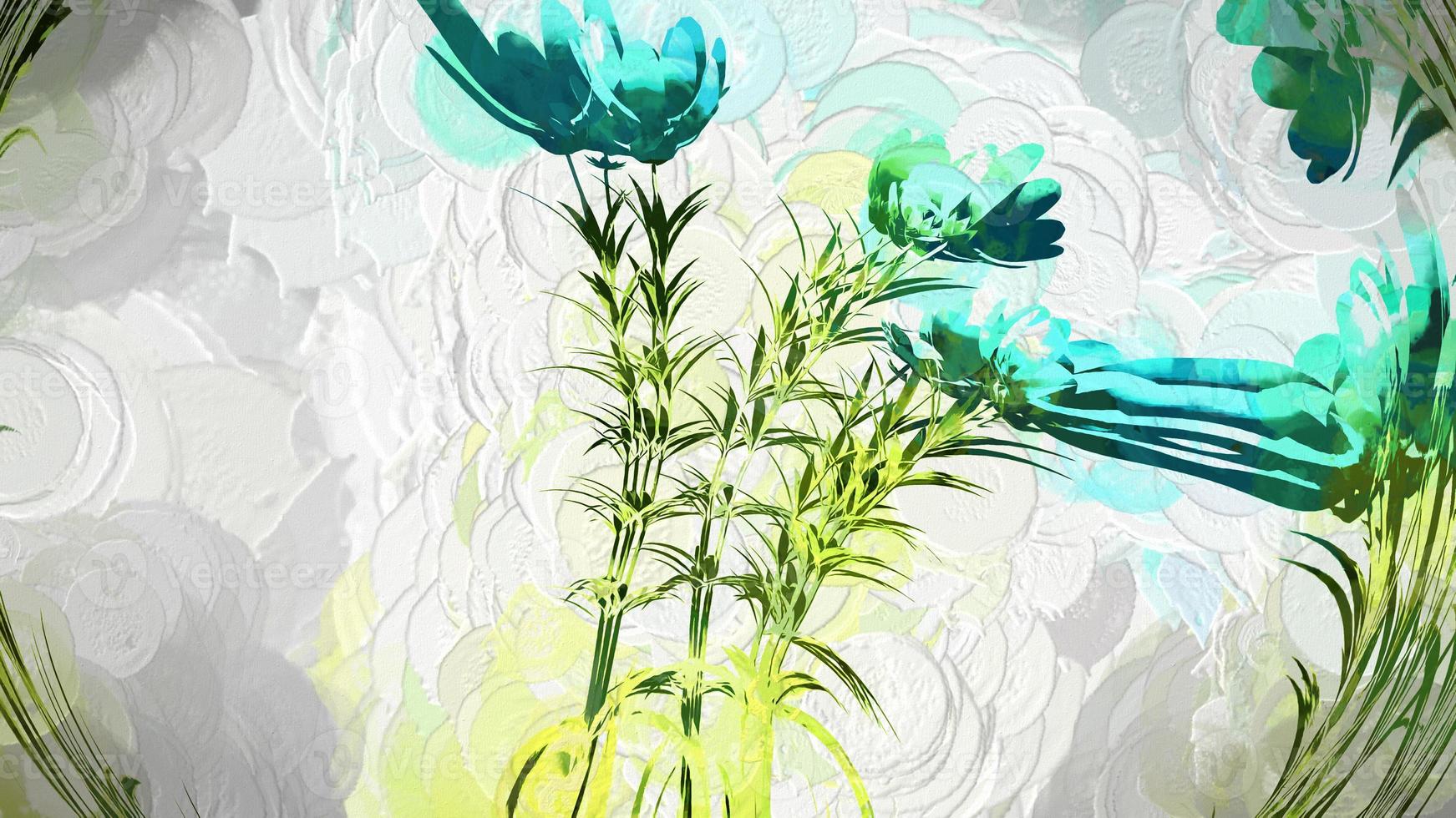 Abstract Flowers Botanical Digital Illustration photo