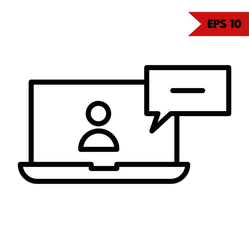 Illustration of computer line icon vector