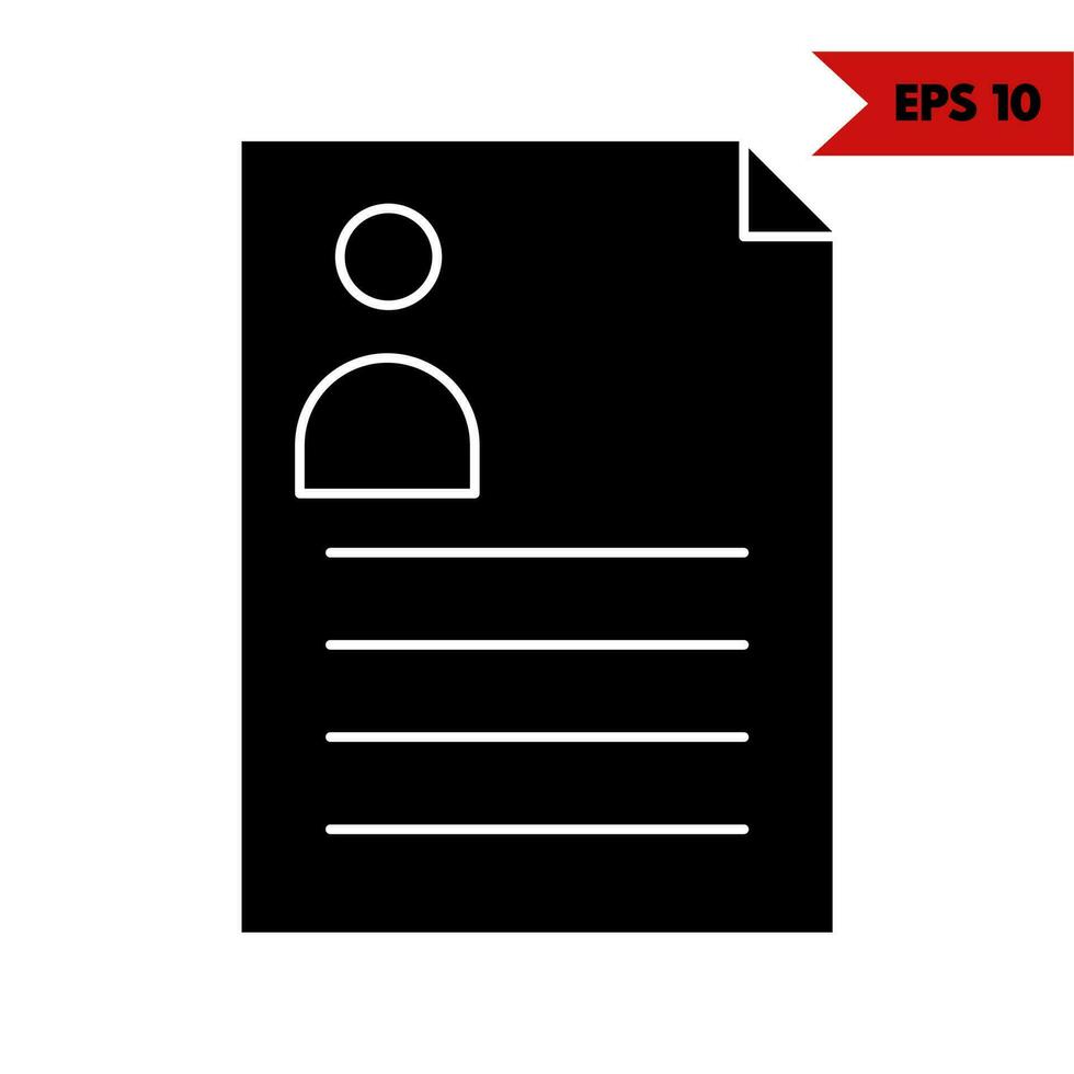 Illustration of note id card glyph icon vector