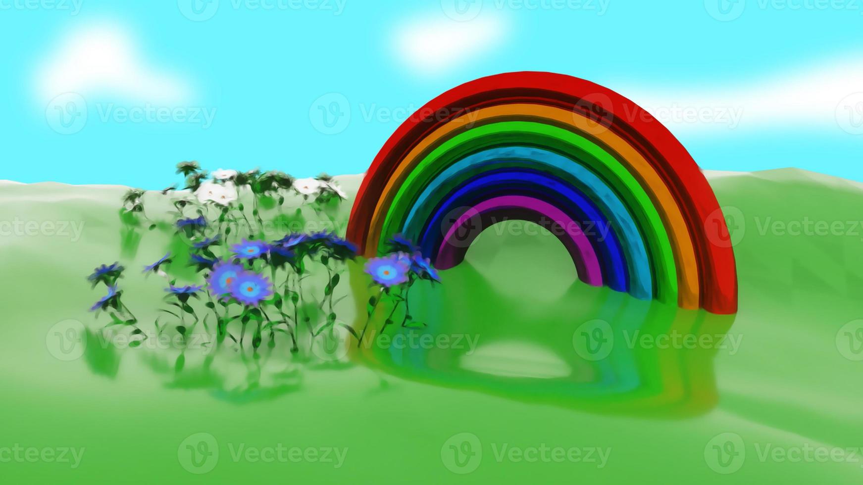 Rainbow Joy Background Video 3D Rendering photo