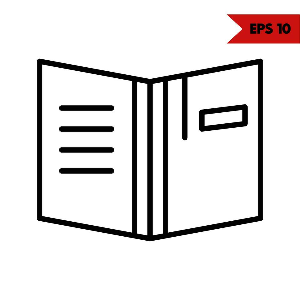 Illustration of book line icon vector