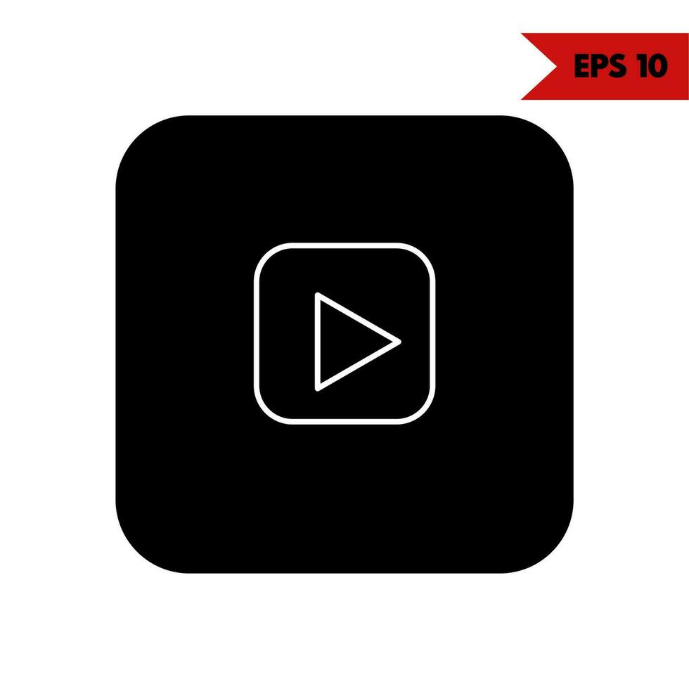 Illustration of video player glyph icon vector