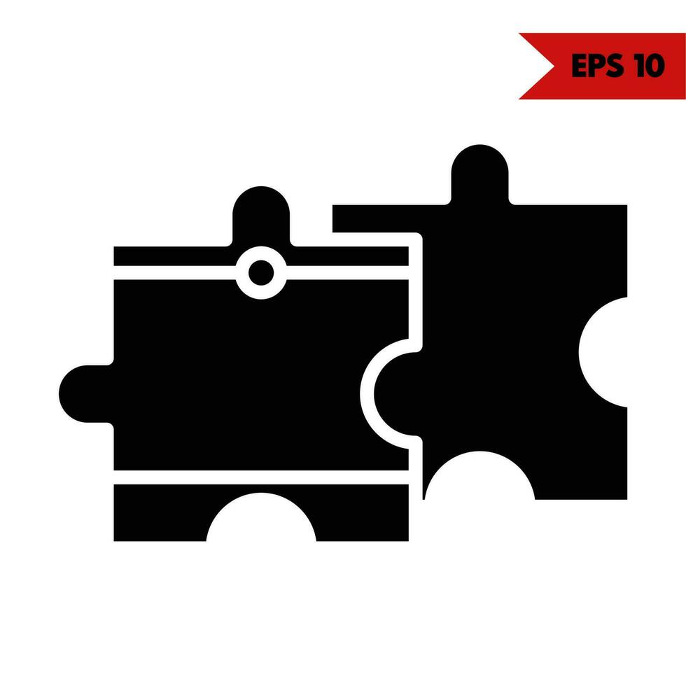 Illustration of puzzle glyph icon vector