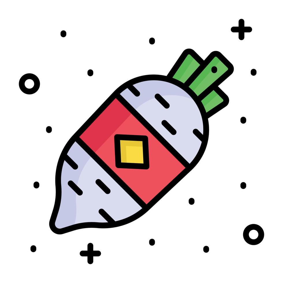 An icon of radish in modern and trendy style vector