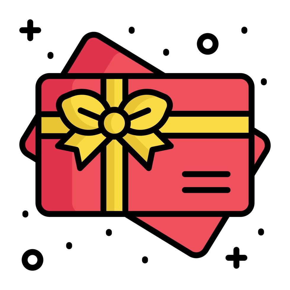 un hermoso icono de vector de tarjeta de regalo diseñado