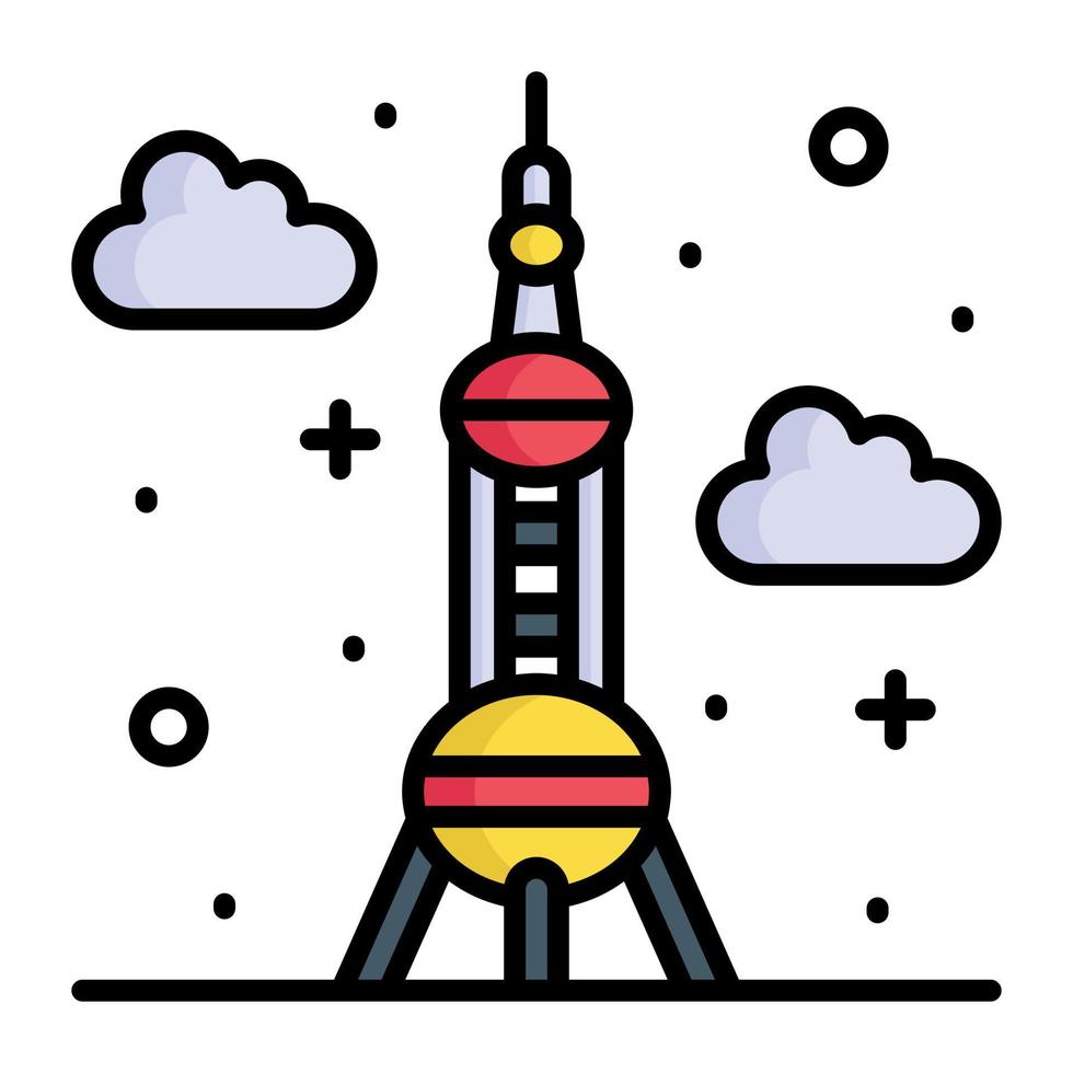 China famous landmark vector design, oriental pearl tower of china