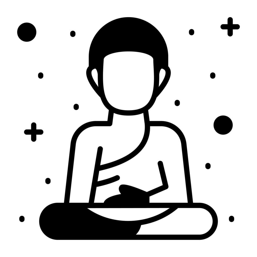 diseño vectorial de escultura de buda, icono de estilo moderno vector