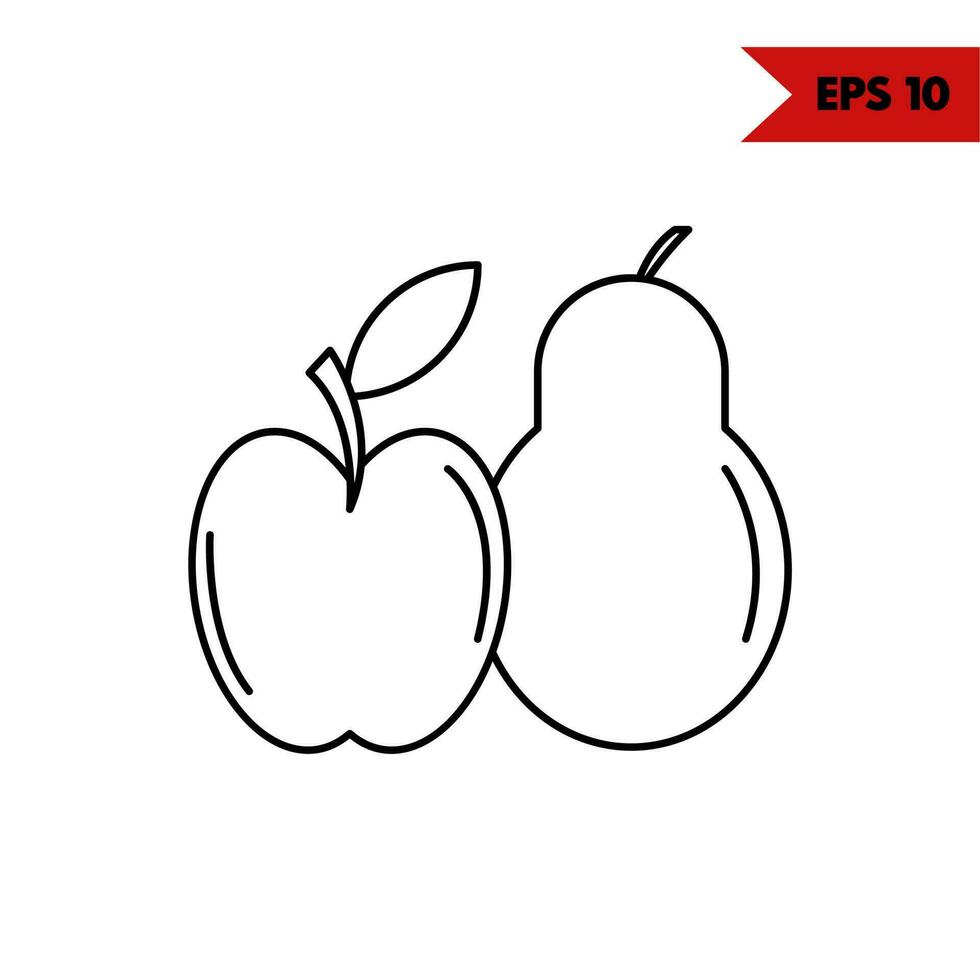 Illustration of fruits line icon vector