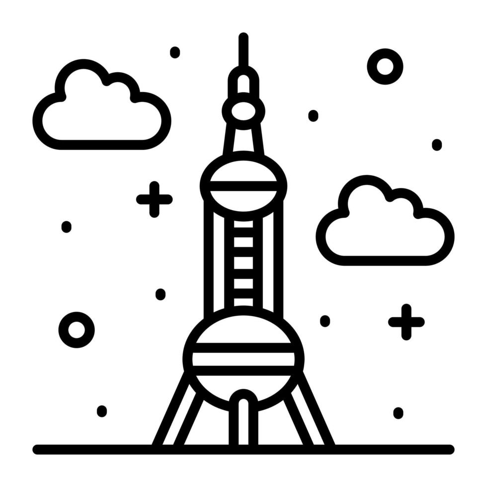 China famous landmark vector design, oriental pearl tower of china