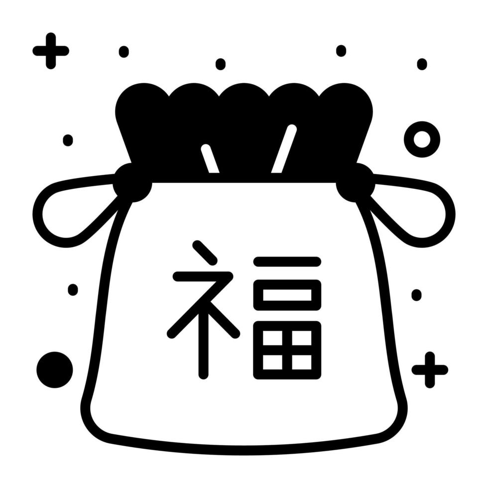 bolsa de regalo de la suerte tradicional china, hermoso diseño vectorial vector