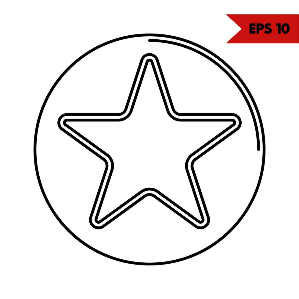 Illustration of star line icon vector